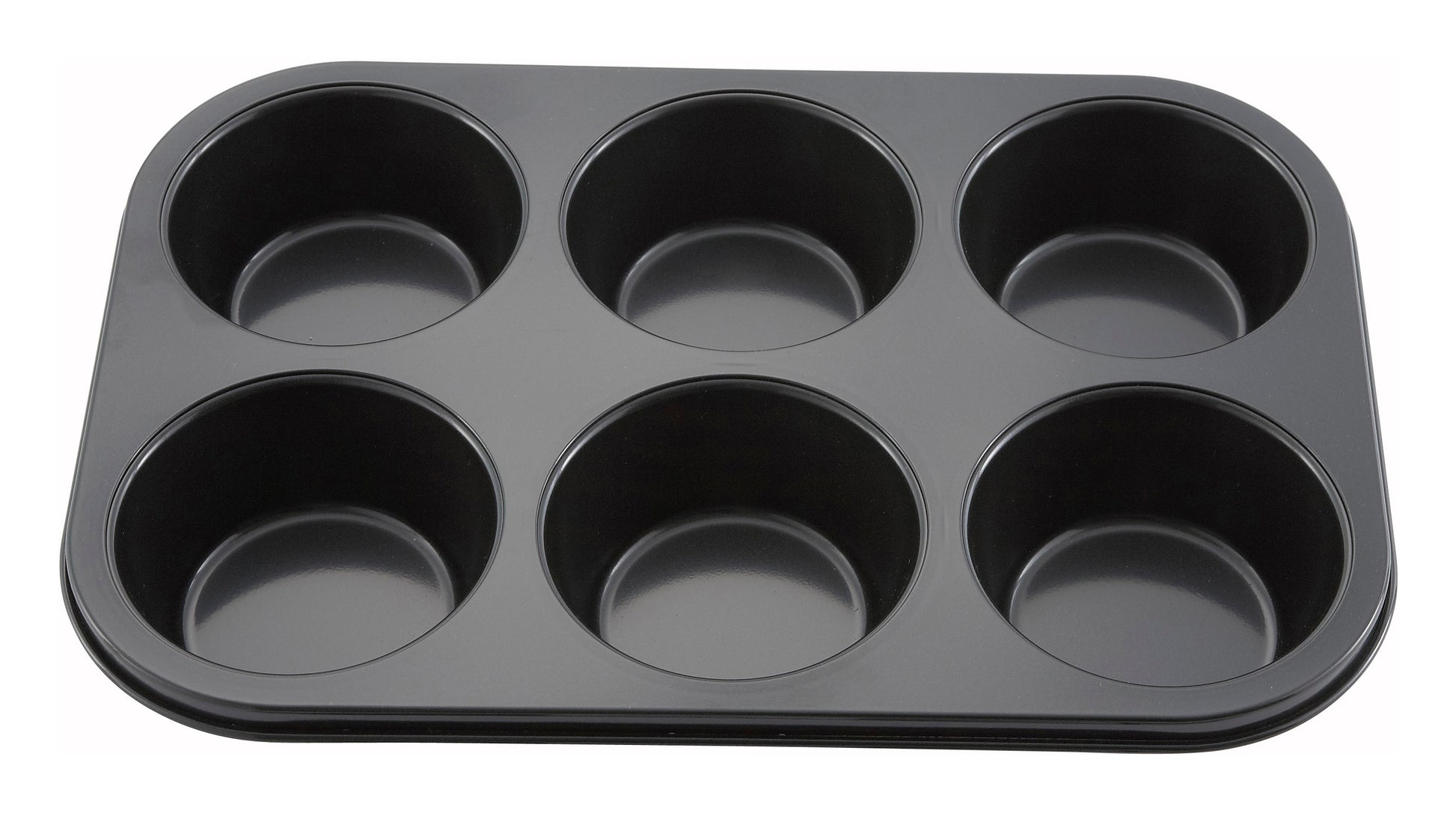 Winco AMF-6NS 7 oz. Carbon Steel 6 Cup Jumbo Muffin Pan, Non-stick