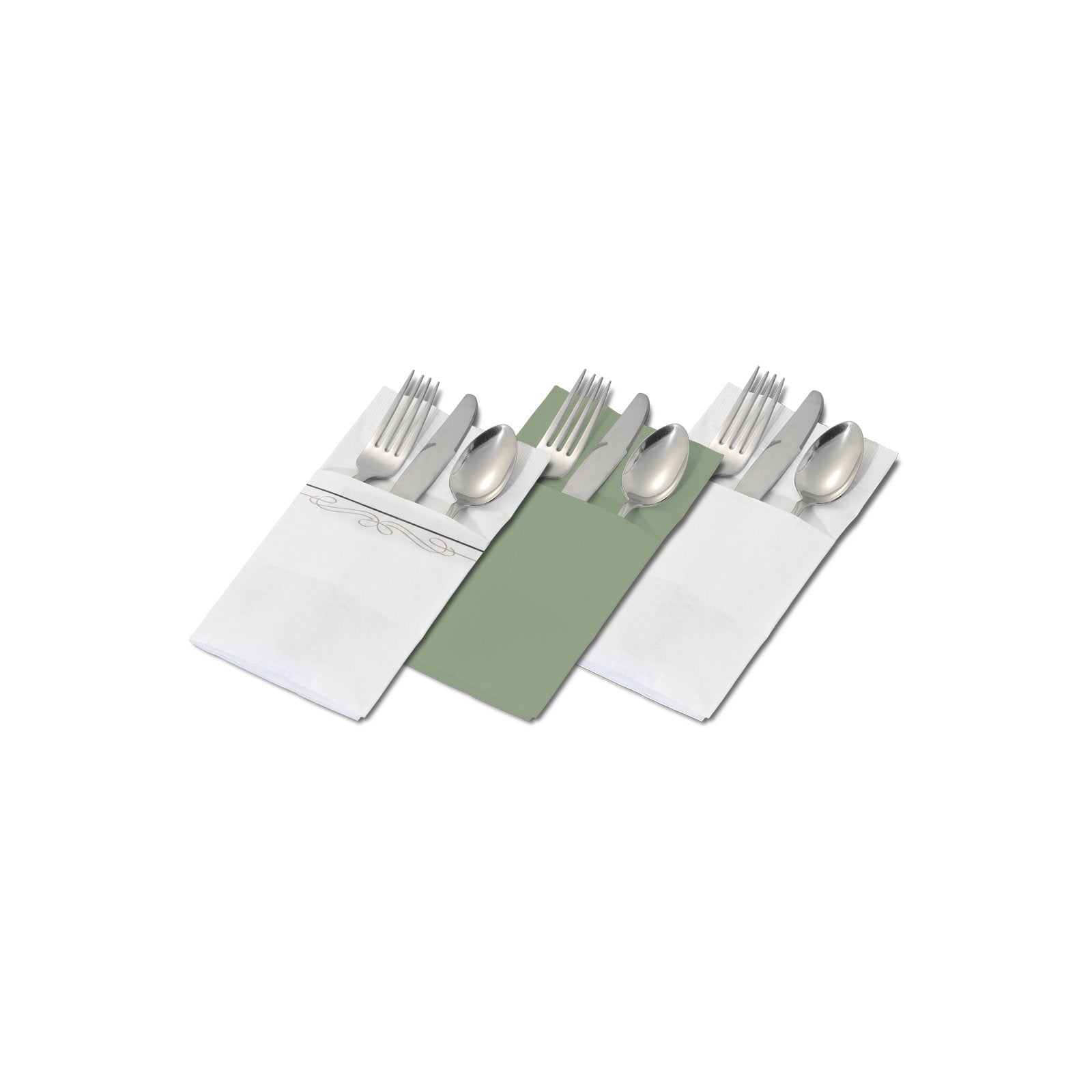 Dinex DX6999PF0184 17" x 17" White Sage Color Pocketfold Napkin