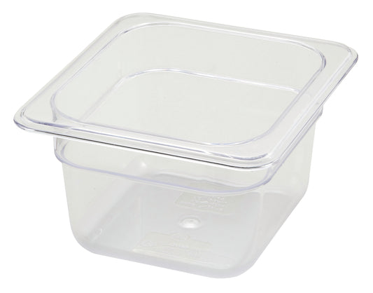 Winco SP7604 1/6 Size Polycarbonate Food Pan, 4" Deep