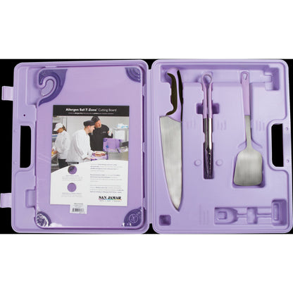 San Jamar ASZ121812SYS 18" x 12" x 1/2" Purple Allergen Saf-T-Zone Cutting Board Set