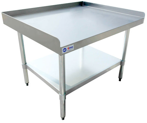 Omcan 47696 30" x 36" Stainless Steel Equipment Stand with Stainless Steel Undershelf and Legs