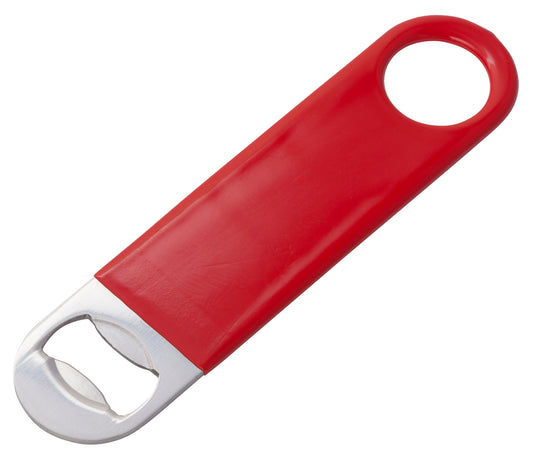 Winco CO-301PR Red Flat Stainless Steel Bottle Opener