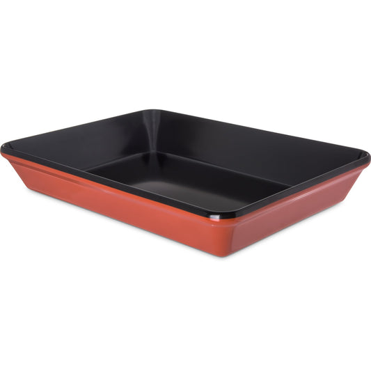 Carlisle 8920406 4 Qt 14" x 9-1/2" Black-Terra Cotta Melamine Mosaic Baker