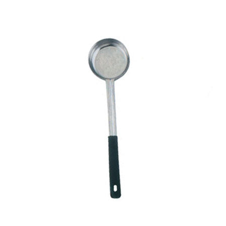 Omcan 80780 6 oz. One-Piece Black Handle Stainless Steel Solid Portion Control Spoon