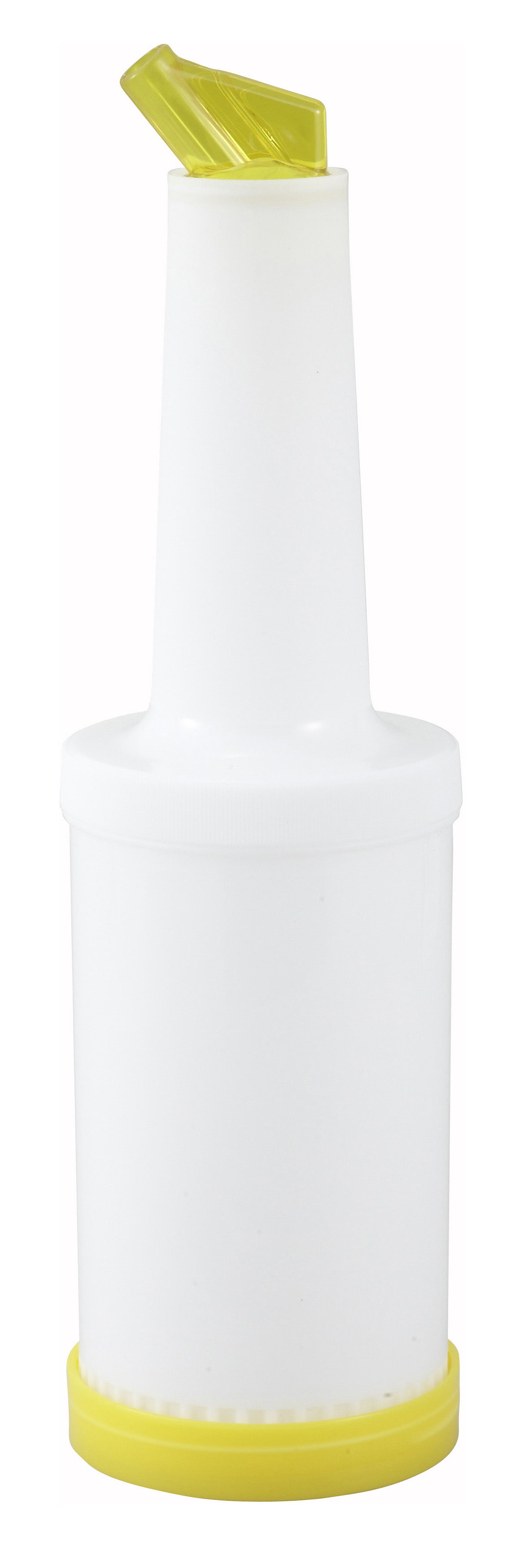 Winco PPB-2Y 2 Qt. Yellow Spout & Lid Liquor/Juice Pour Bottle