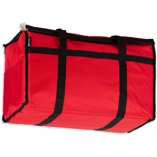 San Jamar FC2212-RD 22" x 12" x 12" Red Nylon Insulated Food Delivery Bag