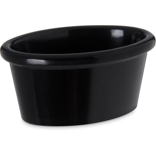 Carlisle S31003 2 oz Black Oval Melamine Smooth Ramekin
