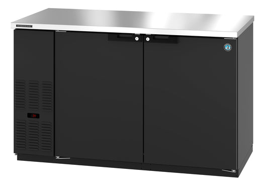 Hoshizaki BB59 Black Two Section Vinyl Back Bar Back Bar, Solid Doors Refrigerator