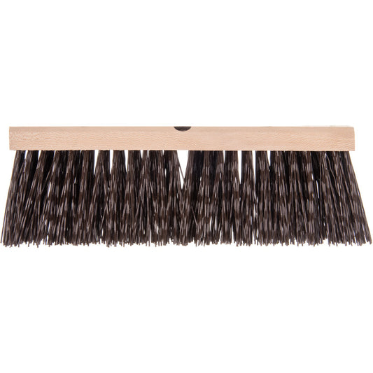 Carlisle 3611301801 18" Flo-Pac Hardwood Push Broom Head with Brown Polypropylene Flagged Bristle