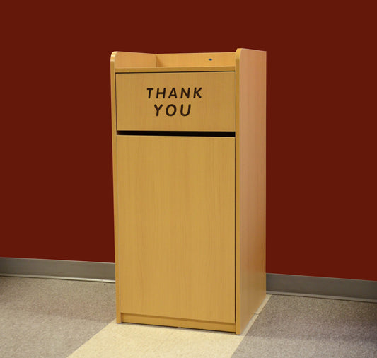 Omcan 43840 Trash Receptacle for 36 Gallon Bin - Natural Wood