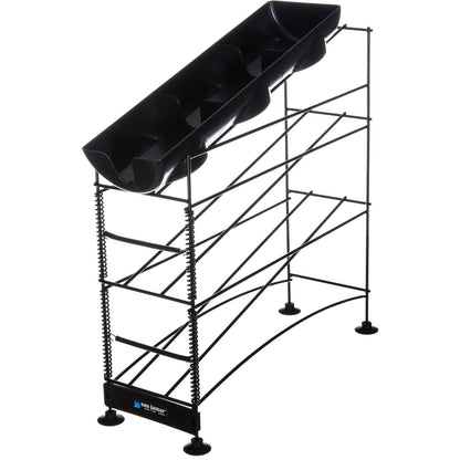 San Jamar C8504WF Black 4-Tier Wireworks Cup and Lid Dispenser Organizer