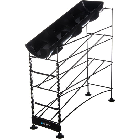 San Jamar C8504WF Black 4-Tier Wireworks Cup and Lid Dispenser Organizer