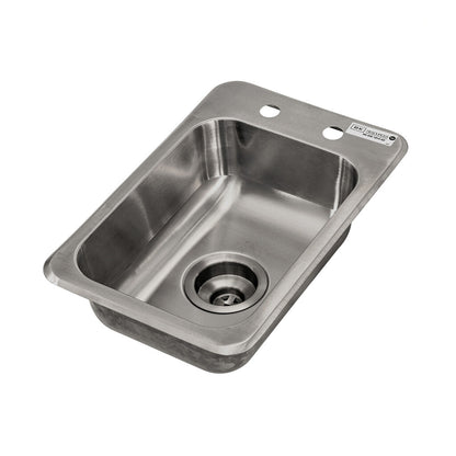 BK Resources BK-DIS-1014-5D One Compartment Stainless Steel Drop-In Sink 14L x 10W x 5D Bowls