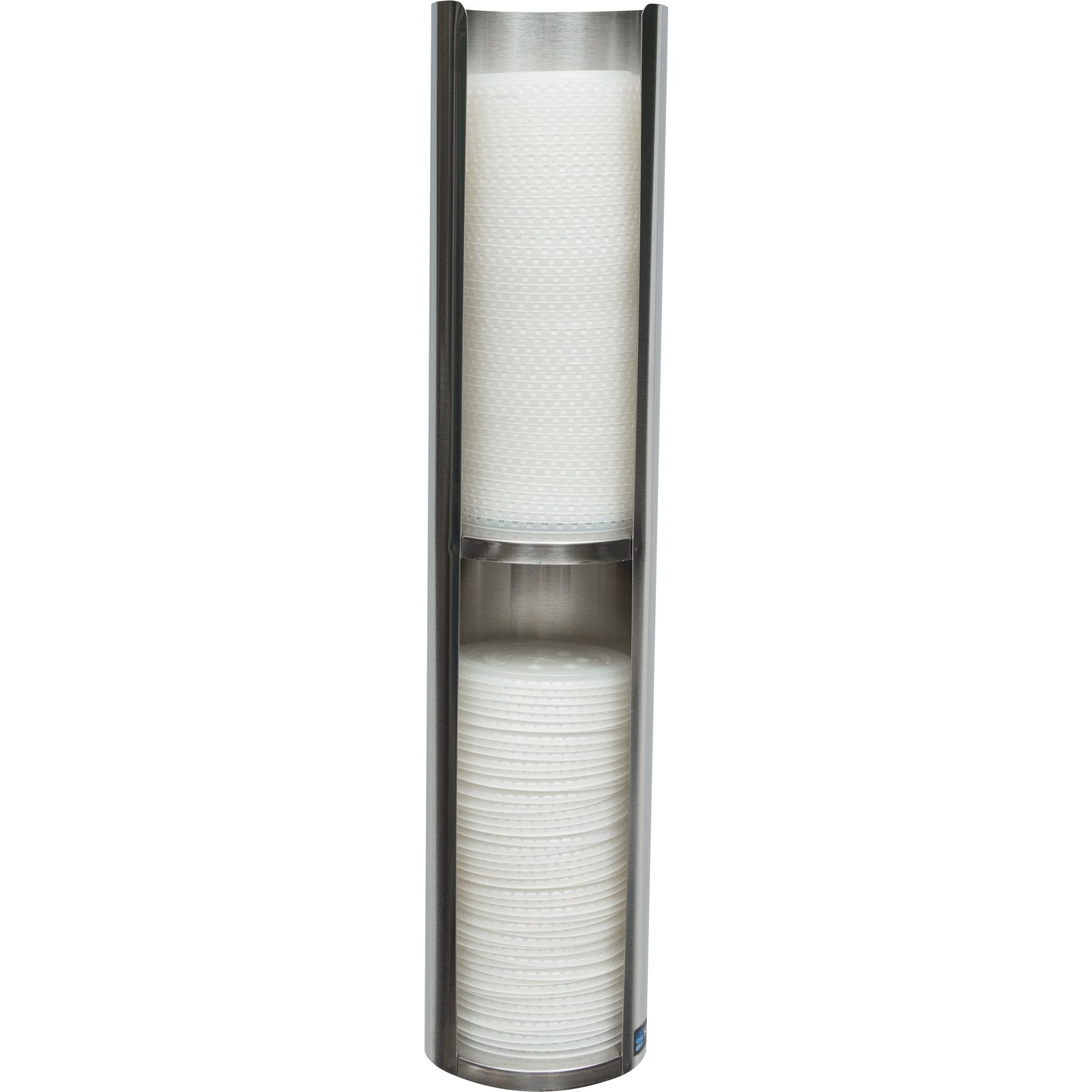 San Jamar L3502 Silver Wall-Mount Lid Dispenser for 24-46 oz. Cup Lids