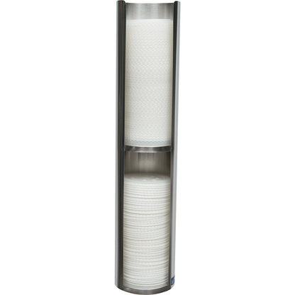 San Jamar L3502 Silver Wall-Mount Lid Dispenser for 24-46 oz. Cup Lids