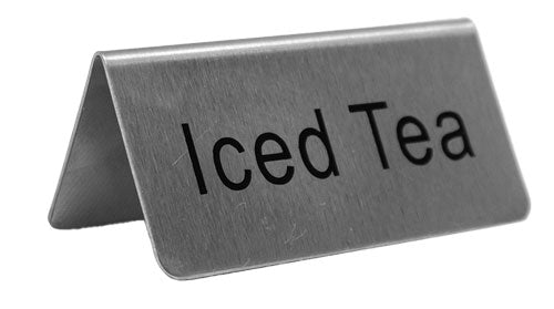 Omcan 80141 Stainless Steel "Iced Tea" Beverage Tent Sign