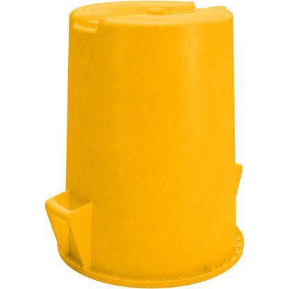 Sparta 84105504 55 Gallon Yellow Round Polyethylene Bronco Waste Bin Trash Container