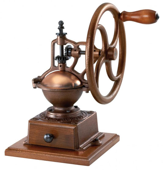 Omcan 43680 Brown Cast Iron and Beech Wood Manual Traditional Coffee Grinder