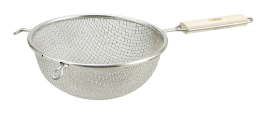 Winco MSTF-8D 8" Double Tin Mesh Strainer, Fine
