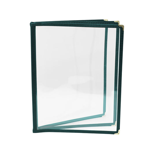 Omcan 39803 9 1/2" x 11 3/4" Green Three-Page Menu Holder