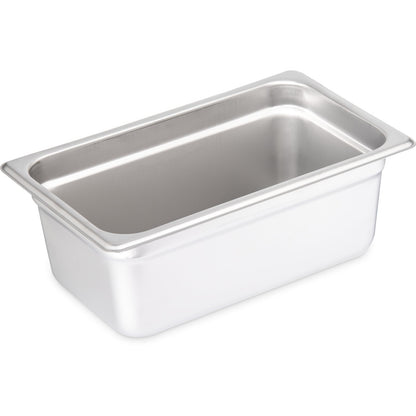 Carlisle 607144 1/4 Size Stainless Steel DuraPan Light Gauge Steam Table Hotel Pan, 4" Deep