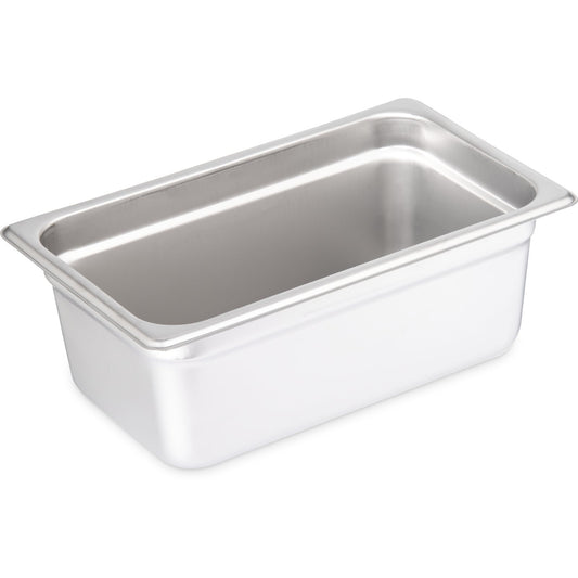 Carlisle 607144 1/4 Size Stainless Steel DuraPan Light Gauge Steam Table Hotel Pan, 4" Deep