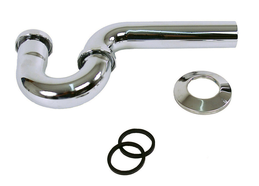 BK Resources BK-PTTP Chrome-Plated Brass P-Trap, With Tail Piece, Washers Included