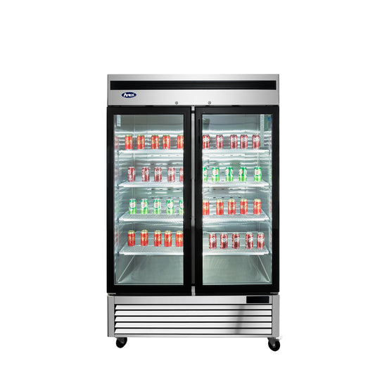 Atosa MCF8707GR Double Glass Door Bottom Mount Merchandiser Refrigerator