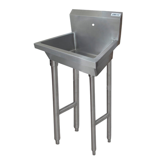 BK Resources MSHS-24F1 24" Single Station Stainless Steel Freestanding Handwash Sink with Splash Mount
