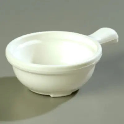 Carlisle 742002 12 oz 5-5/16" White Polycarbonate Handled Soup Bowl