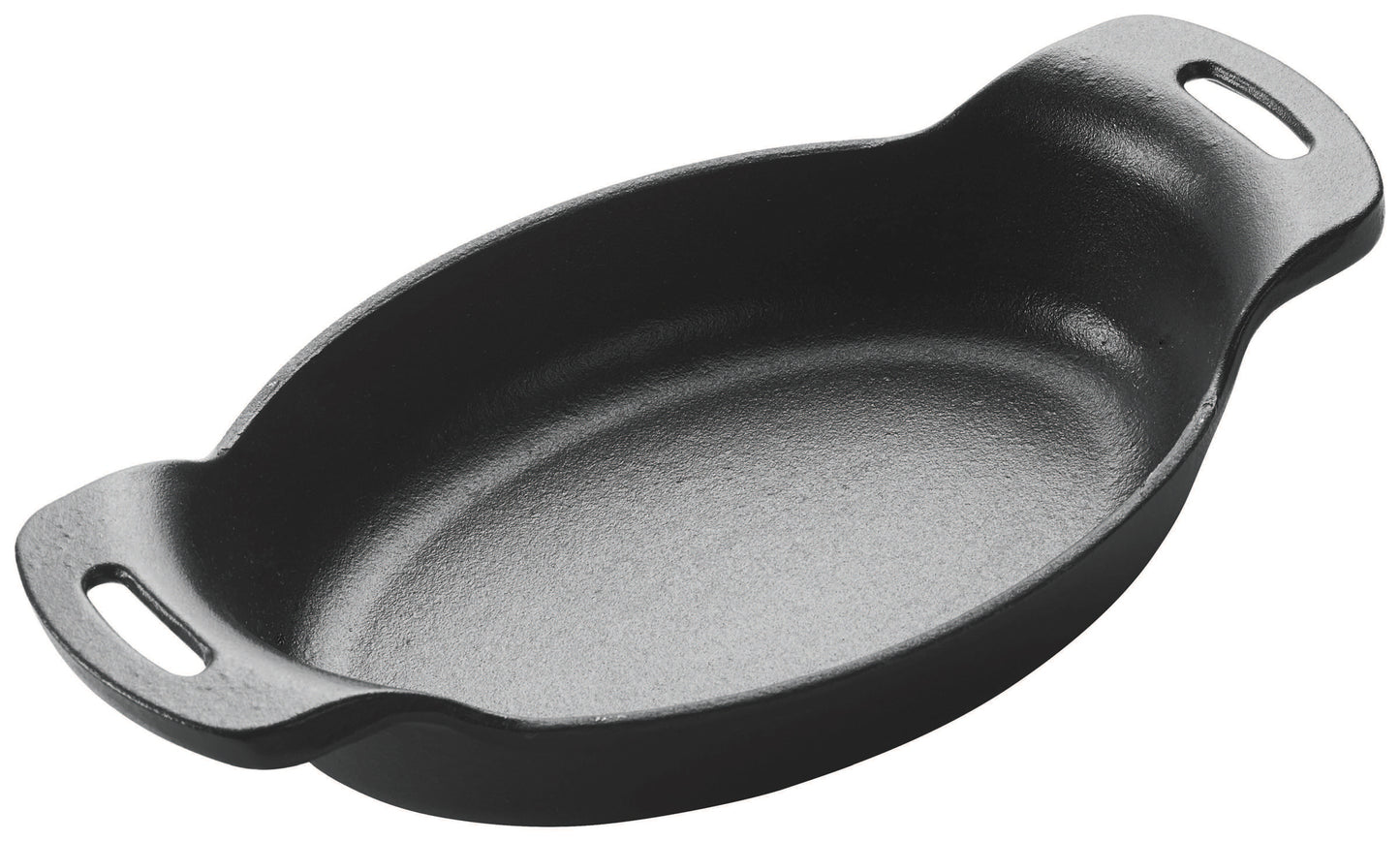 Winco CASM-7O 16 oz. 7-3/8" x5-3/8" Matte Black Enamel Mini Cast Iron Induction Server