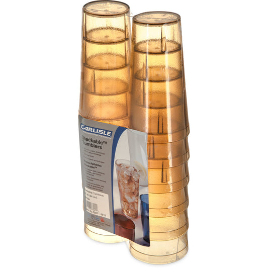 Carlisle 5220-8213 20 oz Amber SAN Stackable Tumbler (12/pk)