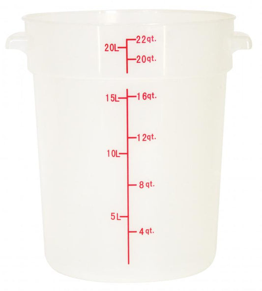 Omcan 80236 22 Qt Translucent Round Polypropylene Food Storage Container
