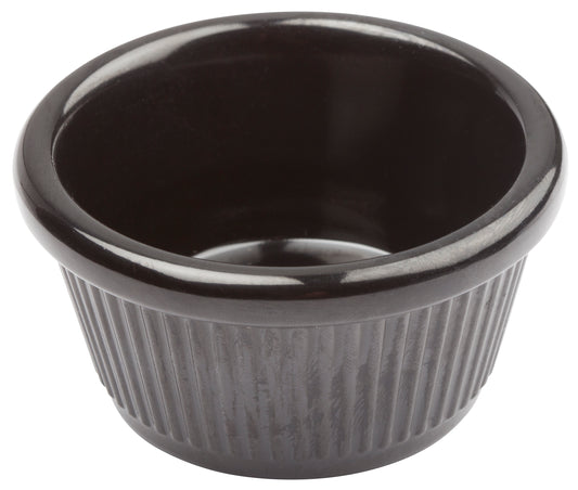 Winco RFM-1K 1-1/2 oz. Black Fluted Ramekins