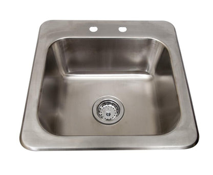 BK Resources DDI-1614824 One Compartment Stainless Steel Drop-In Sink 16L x 14W x 8D Bowls