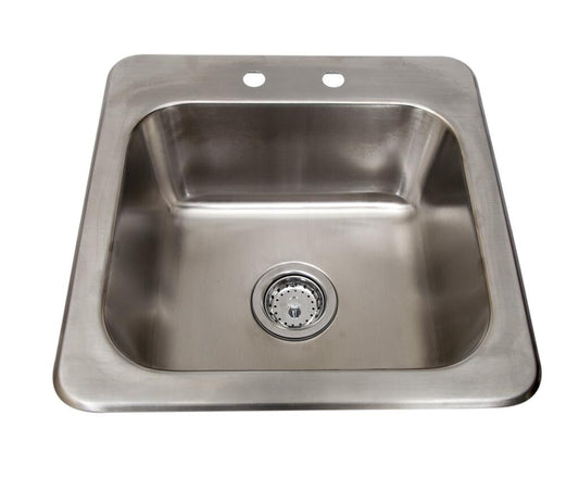 BK Resources DDI-1614824 One Compartment Stainless Steel Drop-In Sink 16L x 14W x 8D Bowls