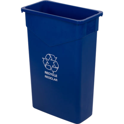 Carlisle 342023REC14 23 Gallon Blue Rectangle Polyethylene TrimLine Recycle Waste Container