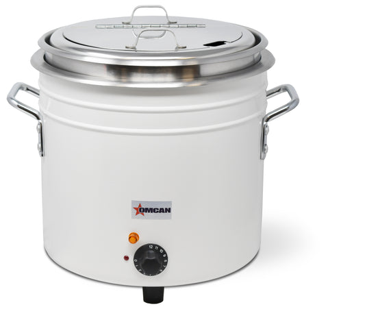 Omcan 46708 11 Qt White Retro Soup Warmer/Rethermalizer