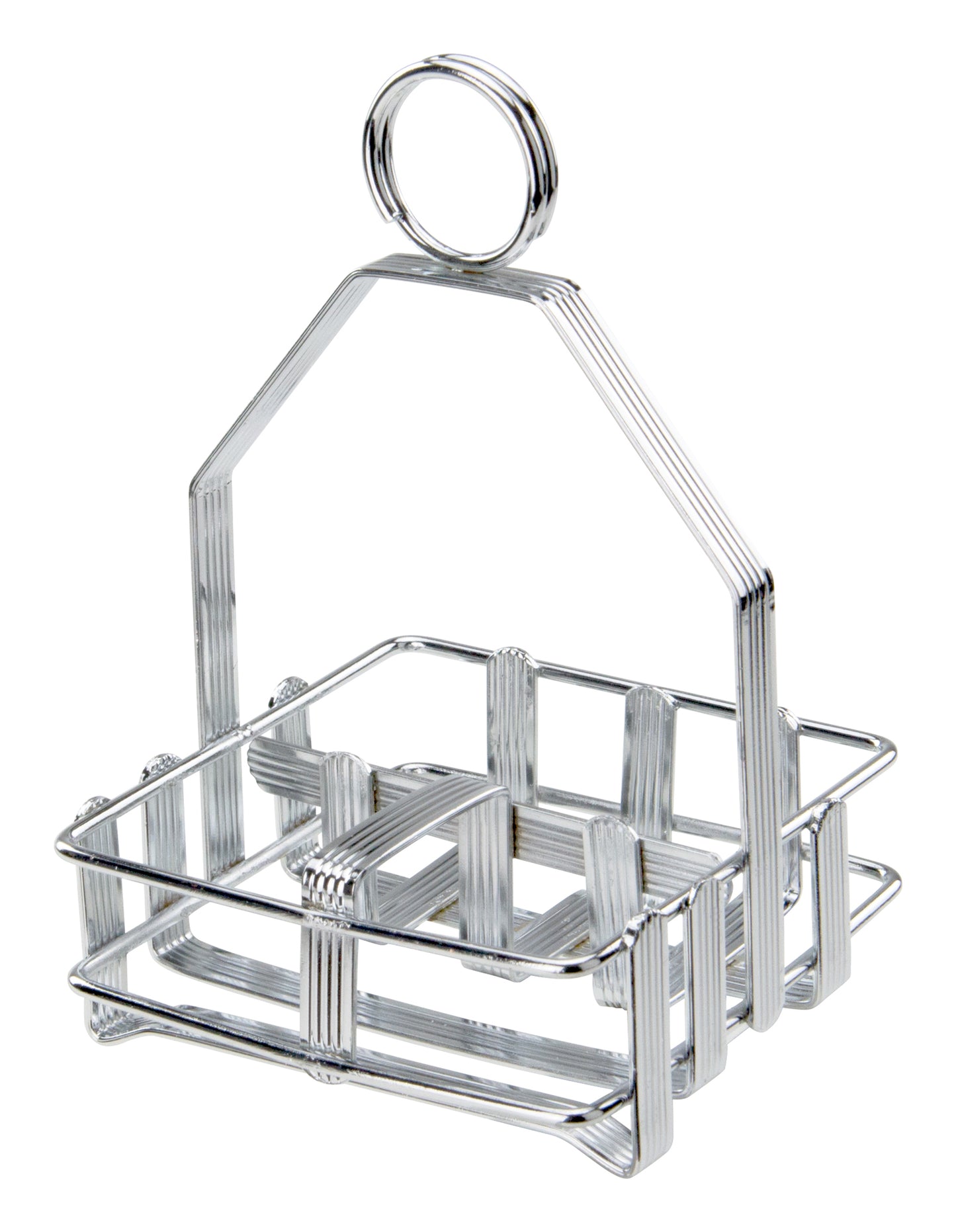 Winco WH-7 Chrome-Plated Cruet Rack for Salt/Pepper Shaker & Sugar Packets
