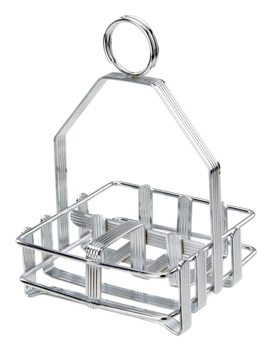 Winco WH-7 Chrome-Plated Cruet Rack for Salt/Pepper Shaker & Sugar Packets