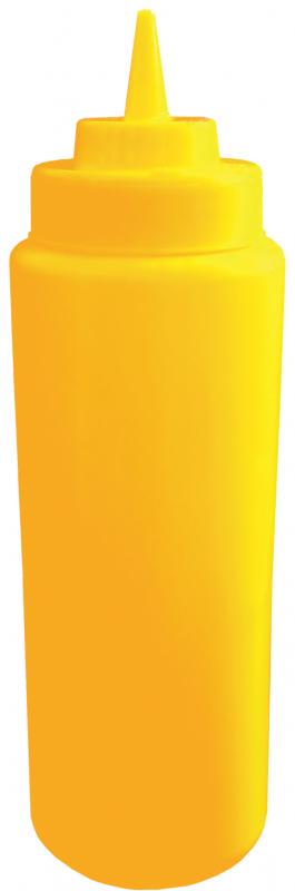 Omcan 40471 24 oz Yellow - Mustard Condiment Squeeze Bottle - BPA Free