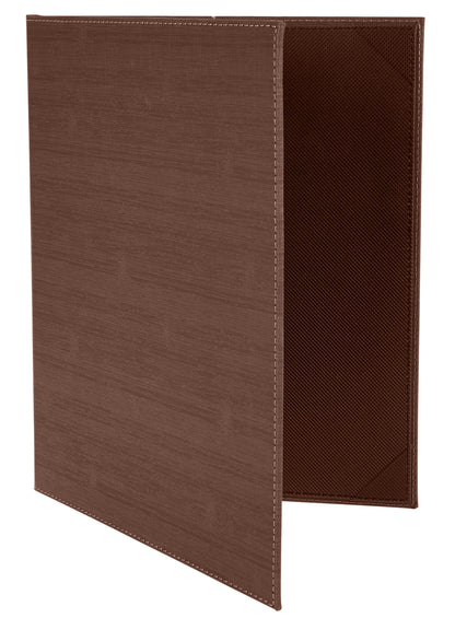 Winco LMD-811BN Brown Two-Views Menu Cover For 8-1/2 X 11" Inserts