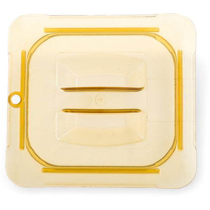 Carlisle 10510U13 1/6 Size Amber High Heat Plastic StorPlus Handled Universal Food Pan Lid