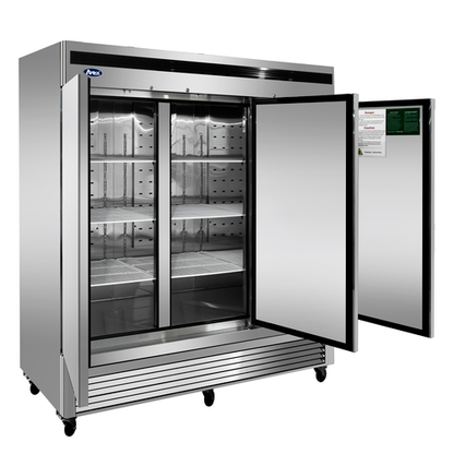 Atosa MBF8508GR 82" Triple Stainless Steel Bottom Mount Reach-In Refrigerator