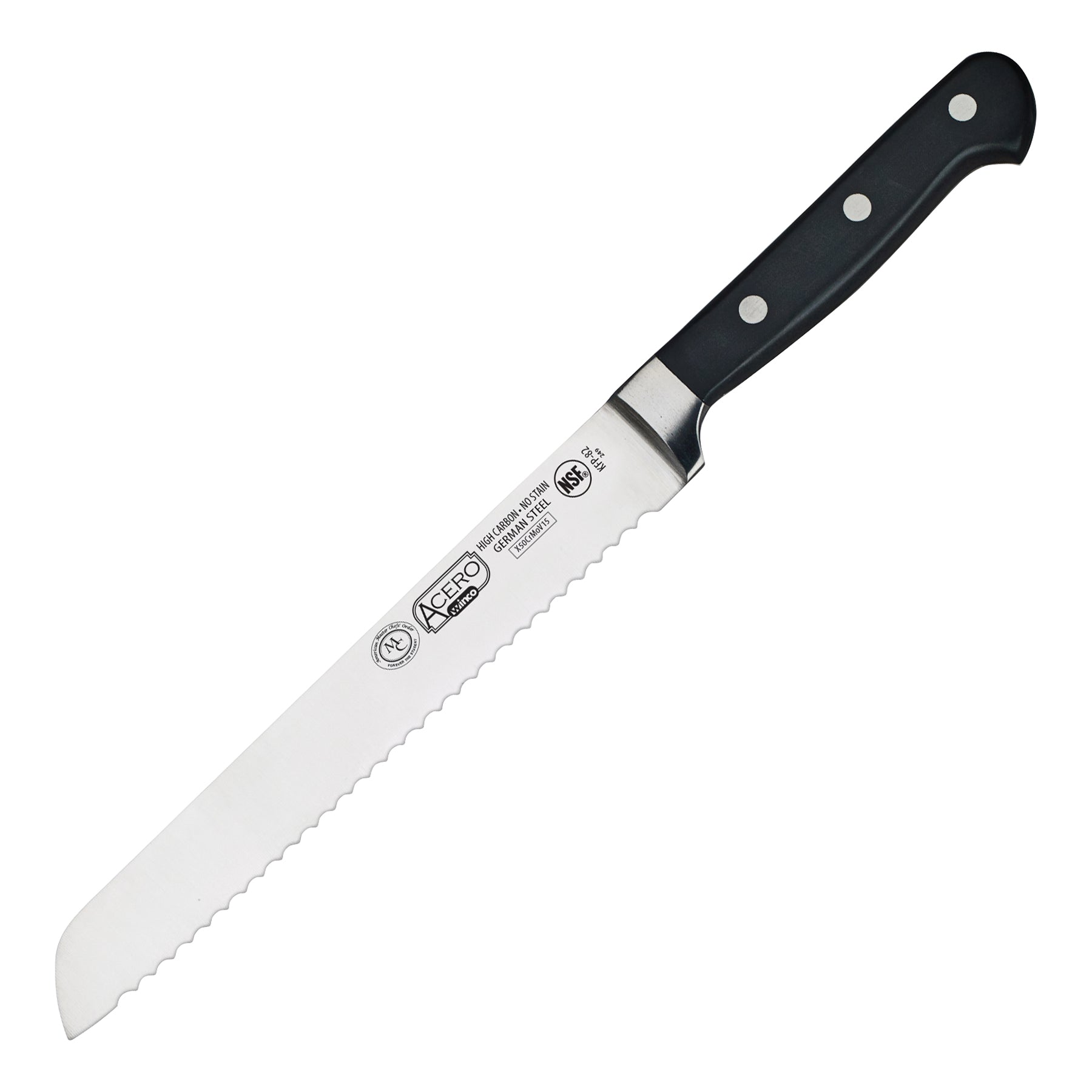 Winco KFP-82 8" Triple Riveted Bread Knife