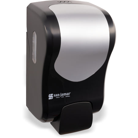 Carlisle S970BKSS 900 mL Black-Stainless Steel Manual Plastic Summit Rely Soap & Sanitizer Dispenser, Liquid & Lotion