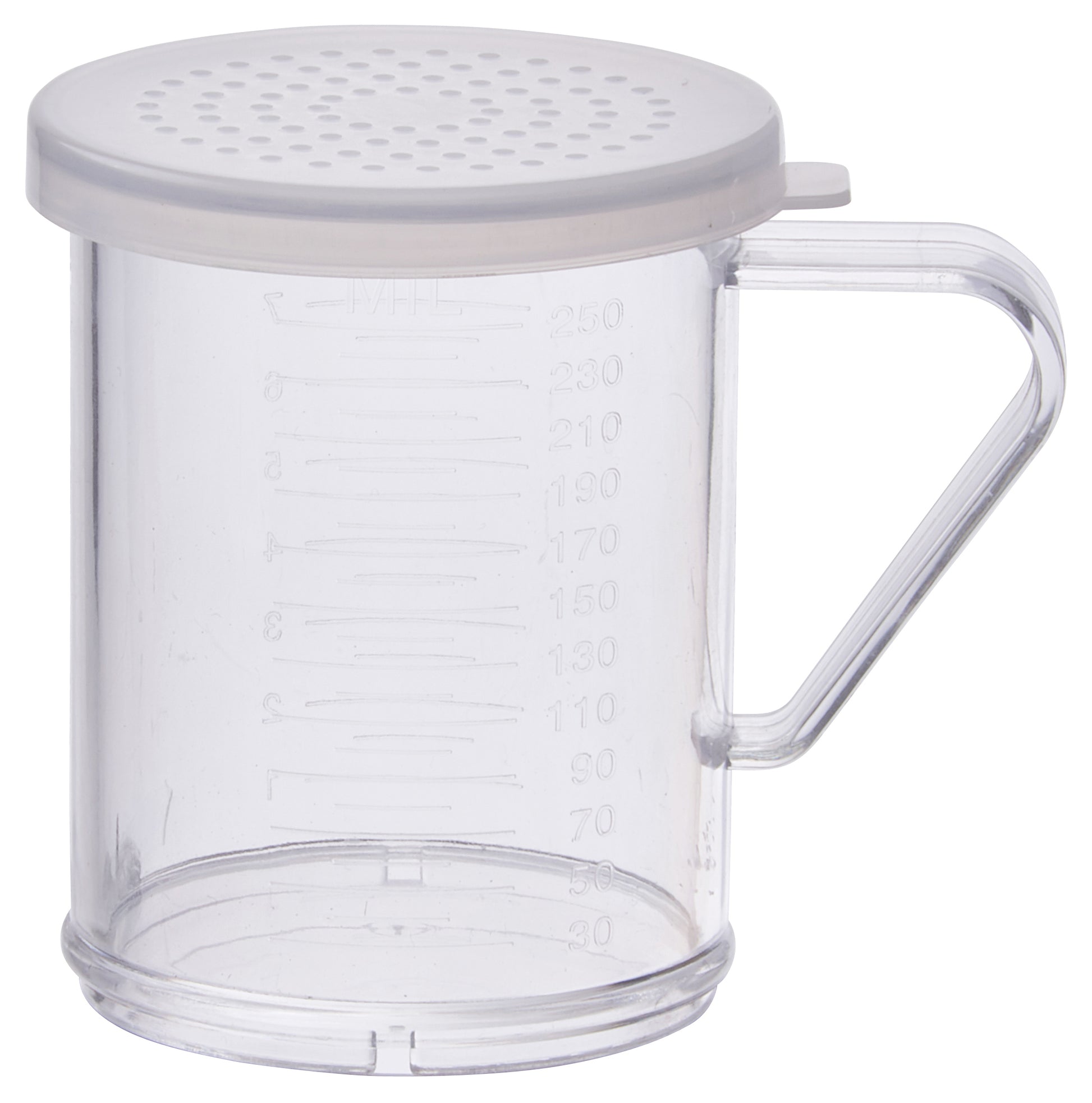 Winco PDG-10CM 10 oz. Medium Hole Dredge with Clear Snap-on Lid