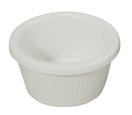 Winco RFM-2W 2 oz. White Fluted Ramekins