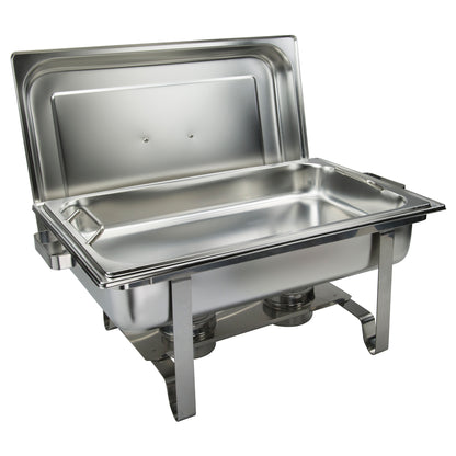 Winco C-2080B Stainless Steel Get-A-Grip 8qt Full-size Chafer