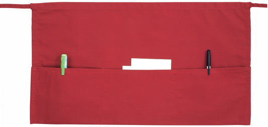 Winco WA-1221RED Red 3-Pocket Waist Apron